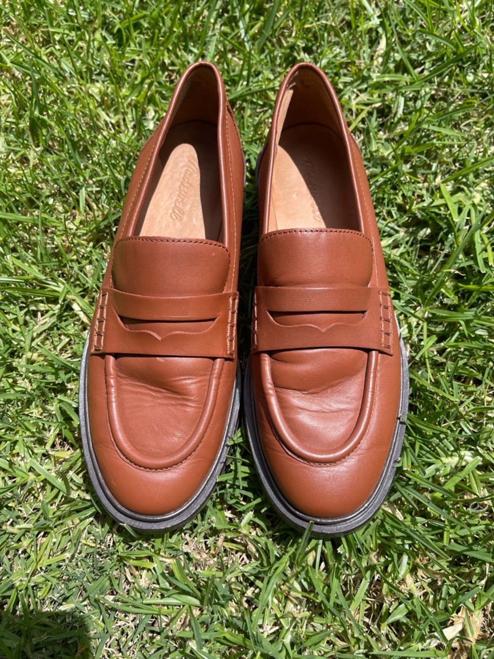 Madewell Women's Chestnut Brown Leather Penny Loafers